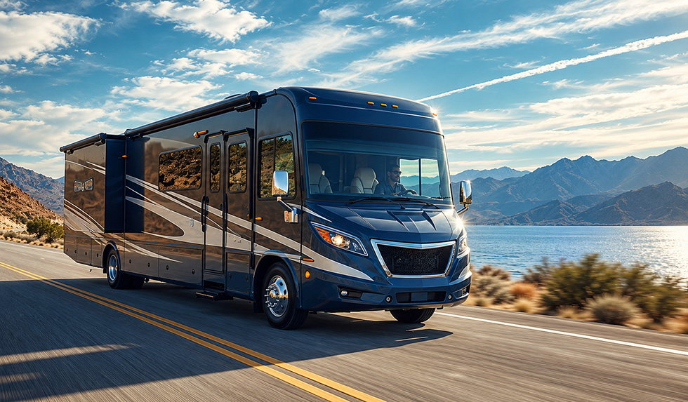 reflex-6 Driving RV on Mountain Road